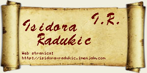 Isidora Radukić vizit kartica